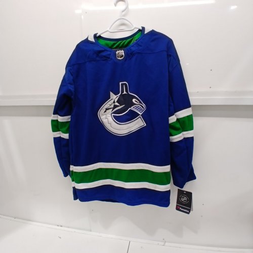 FANATICS NHL VANCOUVER CANUCKS AUTHENTIC PRO HOCKEY JERSEY - SMALL - CONOR GARLAND, #8 BLUE / GREEN / WHITE image 3