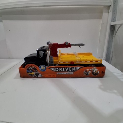 DRIVEN BY BATTAT LONG FLATBED TOW TRUCK - 21" - BLACK/YELLOW image 2