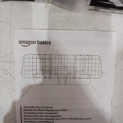 AMAZON BASICS ADJUSTABLE DOG CAR BARRIER - 16" - BLACK image 2