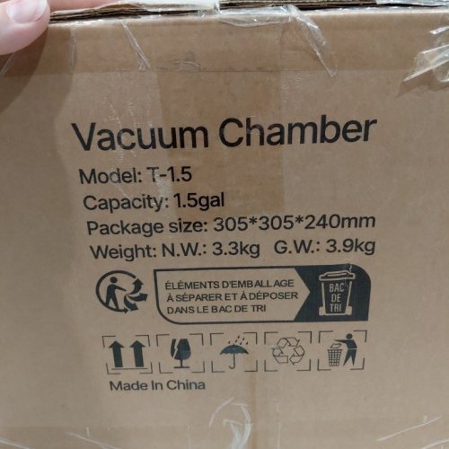 VACUUM DEGASSING CHAMBER WITH TEMPERED GLASS LID - 1.5 GAL CAPACITY - STAINLESS STEEL/ORANGE (MODEL: T-1.5) image 7