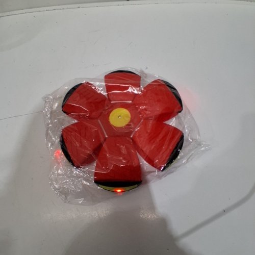 2-IN-1 FLYING LIGHT UP SAUCER BALL DOG TOY - RED image 3