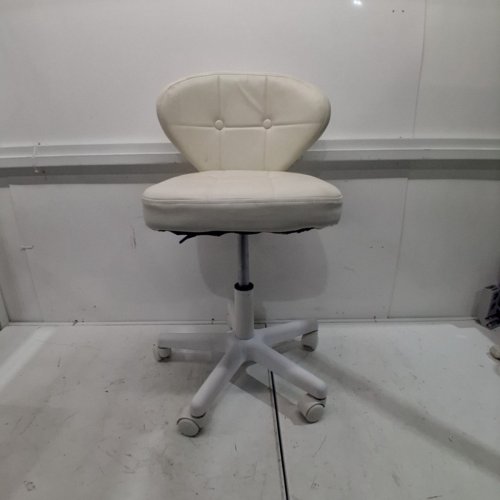 SMALL ADJUSTABLE FAUX LEATHER OFFICE CHAIR - 25"-30"H - WHITE image 2