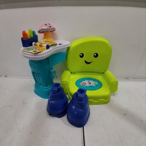 FISHER PRICE LAUGH & LEARN SONG & STORY INTERACTIVE LEARNING CHAIR - GREEN/BLUE image 3
