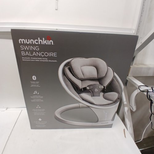 MUNCHKIN SWING TOUCH & REMOTE CONTROLLED INFANT SWING WITH SOUNDS & BLUETOOTH - 0-9M (20LBS CAPACITY) - GREY/WHITE (MODEL: image 4