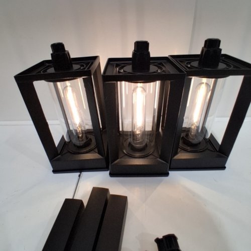 3PK GTX NATURALLY SOLAR PATHWAY LIGHTS - 4" X 4" X 23"- 25LM - BLACK (MODEL: 1937955/PW-2631) image 4