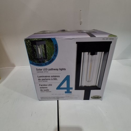 3PK GTX NATURALLY SOLAR PATHWAY LIGHTS - 4" X 4" X 23"- 25LM - BLACK (MODEL: 1937955/PW-2631) image 5