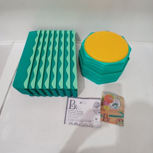 13PC B. TOYS INTERLOCKING SENSORY BALANCE & BUILD SET - CLASSIC / TEAL image 2