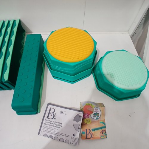 13PC B. TOYS INTERLOCKING SENSORY BALANCE & BUILD SET - CLASSIC / TEAL image 3