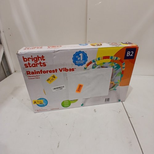 KIDS BRIGHT STARTS RAINFOREST VIBES PORTABLE 3-POINT HARNESS BOUNCER WITH TOY-BAR - RAINFOREST VIBES (MODEL: 12227) image 2
