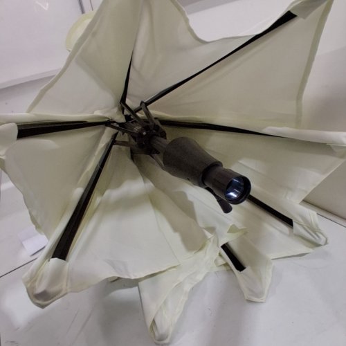 SONGMICS PATIO UMBRELLA FOR OUTDOORS - 7.5 FT - CREAM/BLACK (MODEL: GPU075M01) image 3