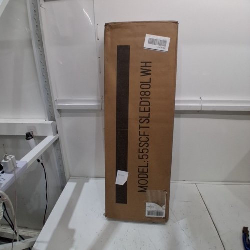 FLOATING TV CONSOLE WITH LED LIGHT STRIP - 55" - WHITE (MODEL: EL-555SCFTSLED180LW) image 2