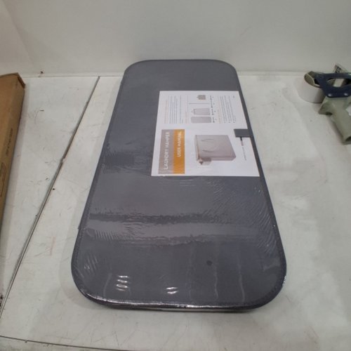 FOLDABLE LAUNDRY HAMPER WITH HANDLES AND SIDE STORAGE - 27" X 14" - GREY\WOOD image 3