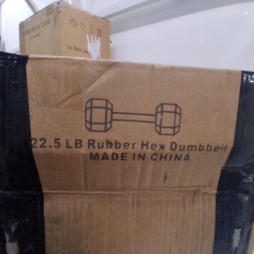 2PK RUBBER HEX DUMBBELLS - 22.5LBS - BLACK image 2