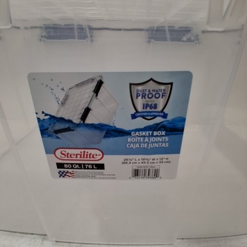 2PK STERILITE GASKET STORAGE BOX - 80 QT/76 L EACH- CLEAR WITH BLACK LATCHES (STYLE: 3938LAB90) image 2