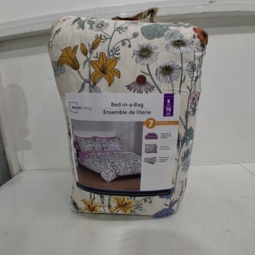 7PC MAINSTAYS FLORAL BED-IN-A-BAG BEDDING SET - KING - MULTICOLOUR (MODEL: MS8502263422-20) image 3