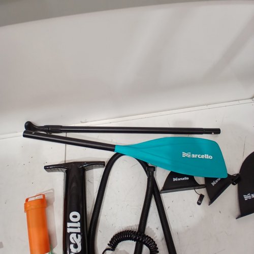 MARCELLO INFLATABLE STAND UP PADDLE BOARD AND ACCESSORY KIT - 10.5"X33" - TURQUOISE MANTA image 6