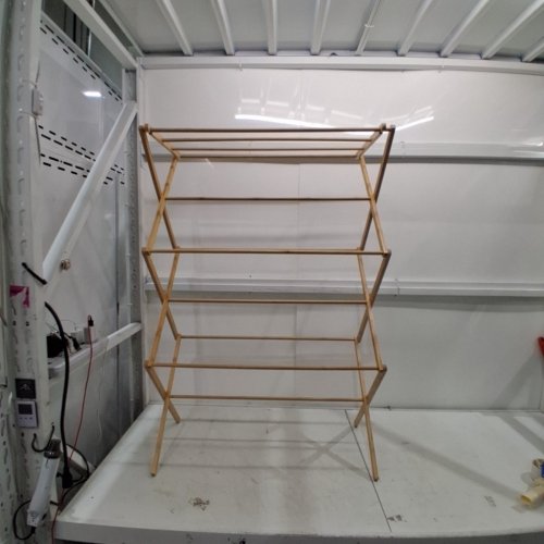 FOLDING BAMBOO CLOTHES DRYING RACK - 45" - NATURAL image 2