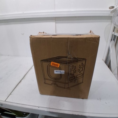 HELLOMIAO FULLY ENCLOSED FOLDABLE DRAWER-TYPE CAT LITTER BOX WITH LID AND PLASTIC SCOOP - 17" X 14" X 15" WHITE - (MODEL: MSP-13) image 3