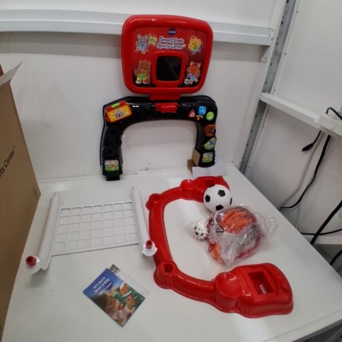 VTECH SMART SHOTS SPORTS CENTER, 2 - IN - 1 KIDS BASKETBALL HOOP AND SOCCER NET - RED/BLACK image 3