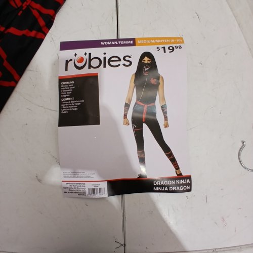 RUBIES HALLOWEEN DRAGON NINJA COSTUME - MEDIUM (8-10) - BLACK / RED (MODEL: 1000480) image 2