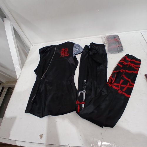 RUBIES HALLOWEEN DRAGON NINJA COSTUME - MEDIUM (8-10) - BLACK / RED (MODEL: 1000480) image 2