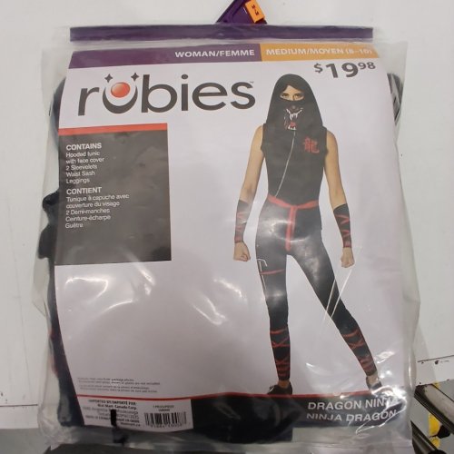 RUBIES HALLOWEEN DRAGON NINJA COSTUME - MEDIUM (8-10) - BLACK / RED (MODEL: 1000480) image 3