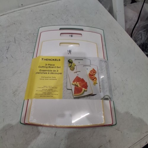 3PC HENCKELS CUTTING BOARDS - ASSORTED SIZES - WHITE/MULTICOLOR - (MODEL: 1901756/1013503 image 2