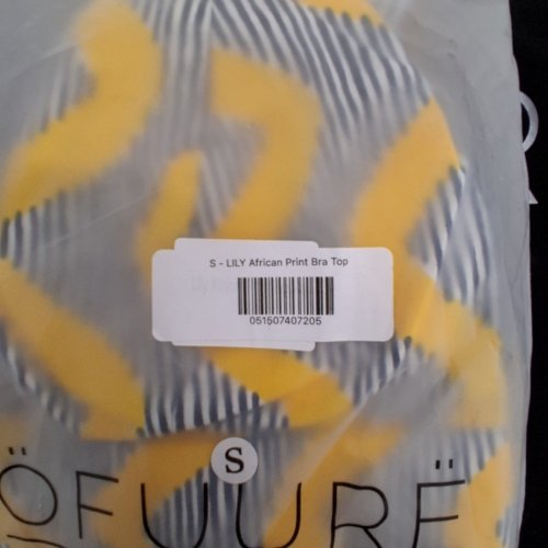 WOMEN'S ÖFUURË AFRICAN PRINT BRA TOP - SMALL - YELLOW/BLACK/WHITE (STYLE: LILY) image 4