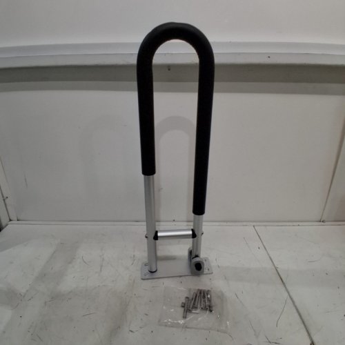 FLIP-UP ANTI-FALL BATHROOM TOILET GRAB BAR HANDRAIL - 23.6" - BLACK/SILVER image 2