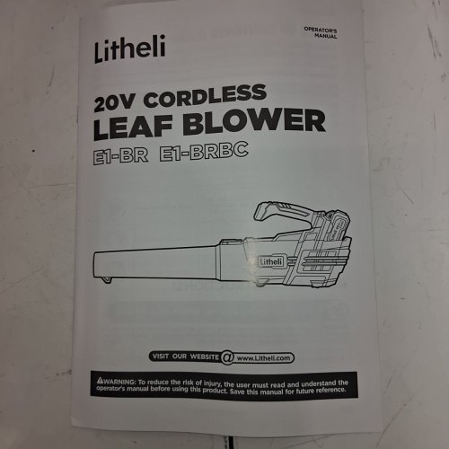 LITHELI CORDLESS LEAF BLOWER - 20 V *TOOL ONLY* (MODEL: E1-BRBC) image 4
