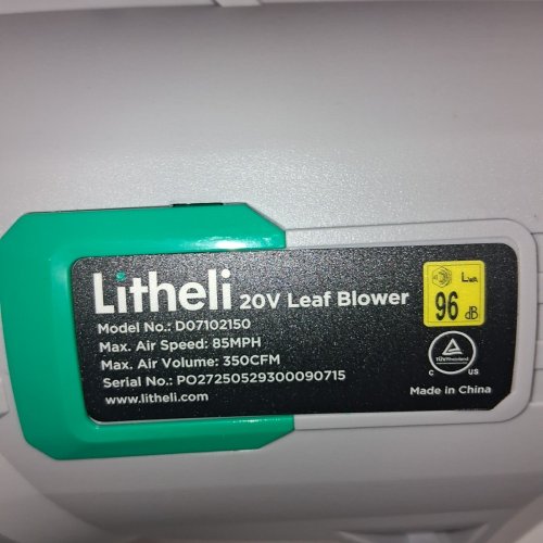 LITHELI CORDLESS LEAF BLOWER - 20 V *TOOL ONLY* (MODEL: E1-BRBC) image 5