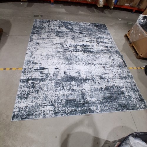 ABSTRACT AREA RUG - 9FT 11" X 7FT 11" - GRAY / WHITE image 2