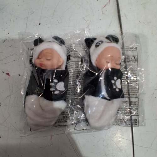 2PK MOVEABLE MINI DOLL WITH ANIMAL COSTUME - BLACK / WHITE / BEAR image 2