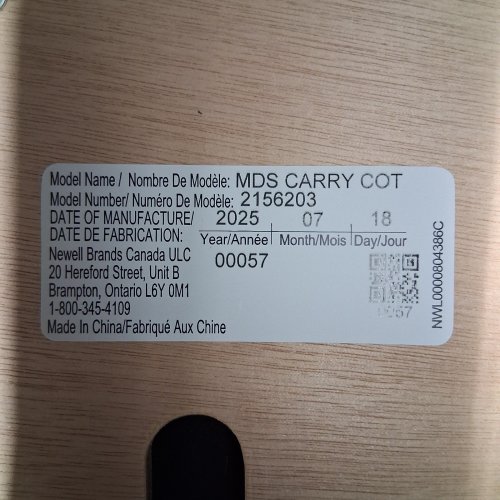 GRACO MODES CARRY COT - 20LBS MAX - BLACK/GREY (MODEL: 2156203) image 4