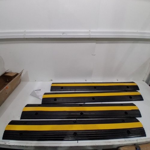 4PK CABLE PROTECTOR RAMP CORD COVER HOSE PROTECTOR - 40" X 6" - BLACK/YELLOW (MODEL: RS1-1020-4) image 2