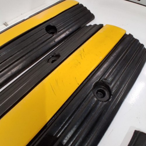 4PK CABLE PROTECTOR RAMP CORD COVER HOSE PROTECTOR - 40" X 6" - BLACK/YELLOW (MODEL: RS1-1020-4) image 4