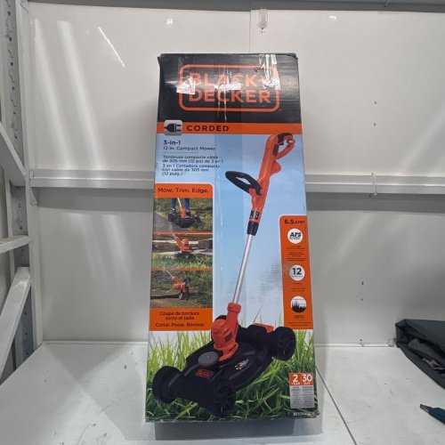 BLACK + DECKER 12" CORDED 3-IN-1 STRING TRIMMER, EDGER & LAWN MOWER - ORANGE/BLACK (MODEL: MTE912) image 4