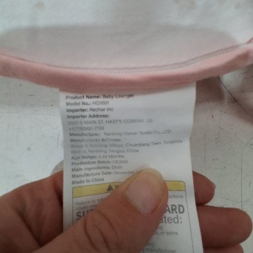 BREATHABLE BABY/INFANT LOUNGER - 0-24M - PINK/WHITE TEDDY BEARS image 2
