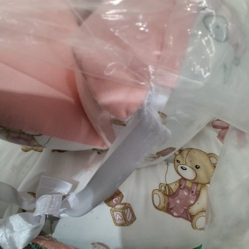 BREATHABLE BABY/INFANT LOUNGER - 0-24M - PINK/WHITE TEDDY BEARS image 5