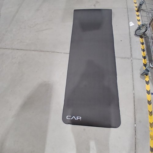2PC CAP BARBELL HIGH DENSITY EXERCISE YOGA MAT WITH KNEE PAD - 1/2" THICK - BLACK (MODEL : MTIS-6523-12BK-K) image 4