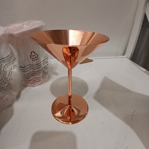 4PK STAINLESS STEEL MARTINI GLASS - GOLD image 2