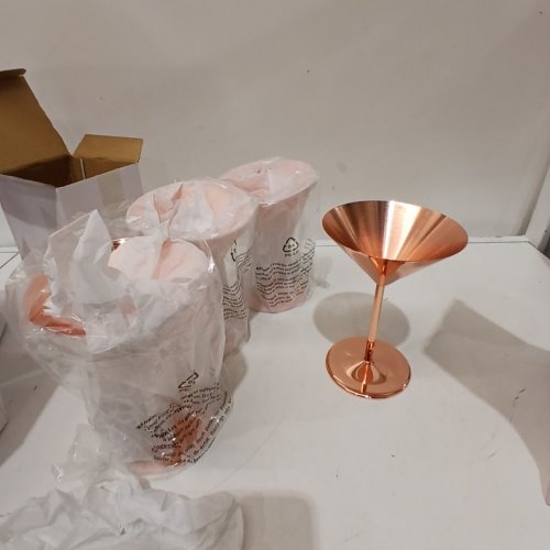 4PK STAINLESS STEEL MARTINI GLASS - GOLD image 3