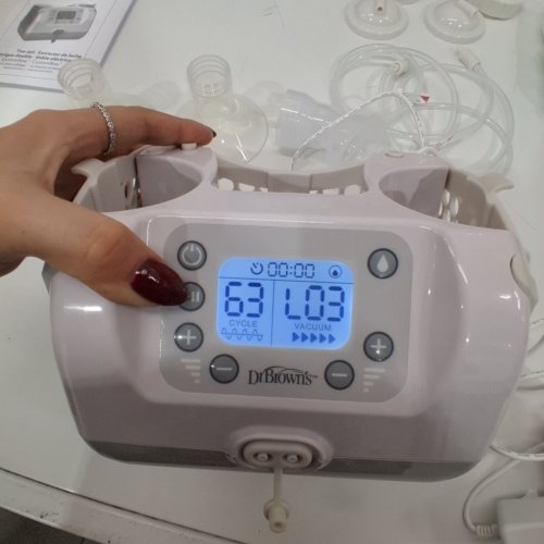 DR. BROWN'S CUSTOMFLOW HOSPITAL STRENGTH DOUBLE ELECTRIC BREAST PUMPS WITH ADJUSTABLE SETTINGS, INCLUDES BREAST MILK COLLECTION BOTTLES, FLANGES AND OTHER PUMPING ESSENTIALS image 2