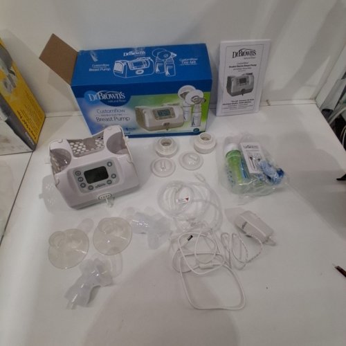 DR. BROWN'S CUSTOMFLOW HOSPITAL STRENGTH DOUBLE ELECTRIC BREAST PUMPS WITH ADJUSTABLE SETTINGS, INCLUDES BREAST MILK COLLECTION BOTTLES, FLANGES AND OTHER PUMPING ESSENTIALS image 3