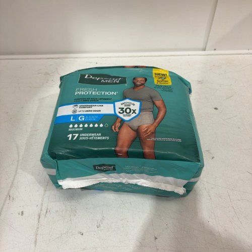 17PK MENS DEPEND FRESH PROTECTION UNDERWEAR - LARGE image 2