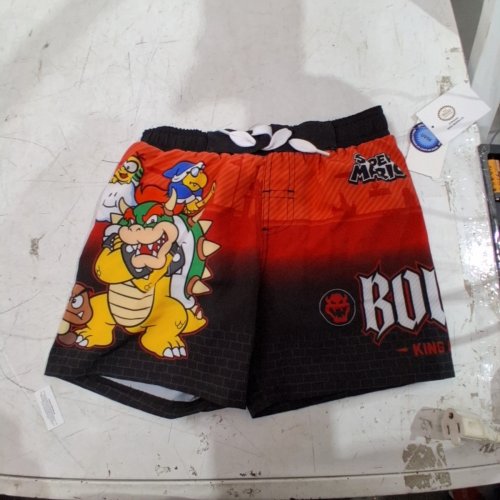 BOYS' SUPER MARIO BOWSER SWIM SHORTS - 7/8 - RED AND BLACK (STYLE: SM0109CBBWC) image 2