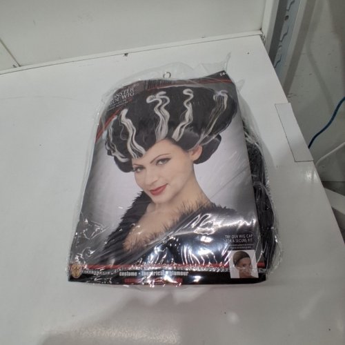 WOMEN'S FORUM NOVELTIES DELUXE MONSTER BRIDE WIG - ONE SIZE FITS MOST - BLACK/WHITE image 2