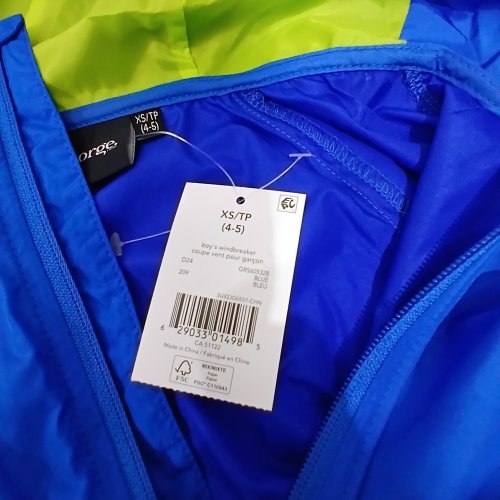 BOYS GEORGE WINDBREAKER - EXTRA SMALL (4-5) - BLUE (STYLE: GRS605328) image 2