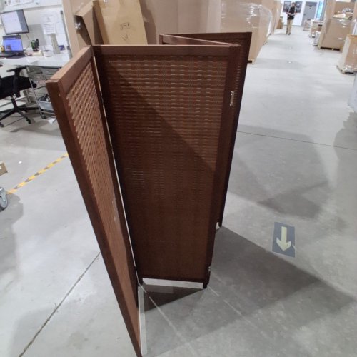 FURNNYLANE 4 PANEL SHORT FOLDING ROOM DIVIDER SCREEN - 4FT - BROWN image 2