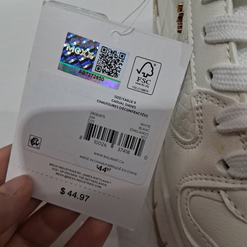 WOMEN'S MEXX CASUAL SNEAKER SHOES - SIZE 9 - WHITE/GOLD image 2